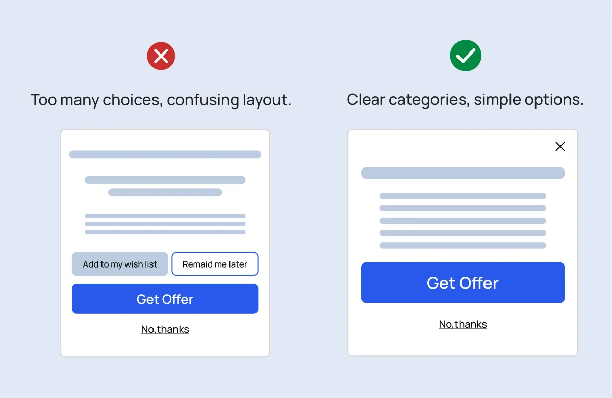 Intrusive Pop-ups with Poor Exit Options